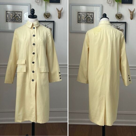 Vintage Jackets & Blazers - Vintage 60s 70s Carol Brent Pastel Yellow Raincoat S M